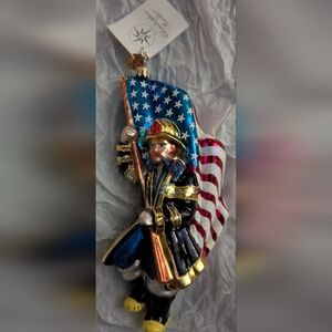 Christopher Radko "AMERICAS BRAVEST" 76B Firefighter Ornament O1-0924-0